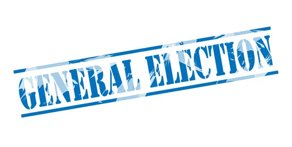 Γενικές Εκλογές Μπλε Σφραγίδα Λευκό Φόντο — Φωτογραφία Αρχείου