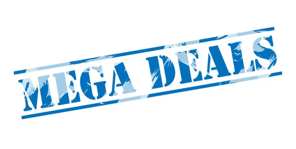 Mega Deals Blue Stamp White Background — Stock Photo, Image