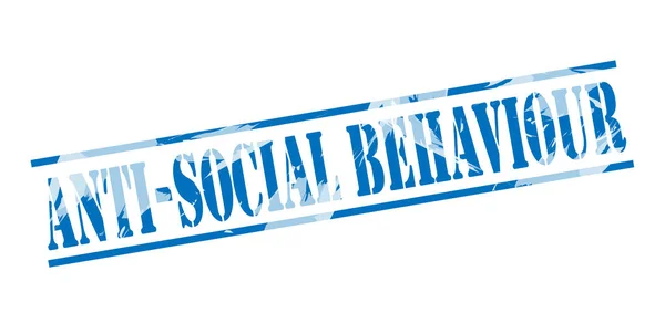 Sociaal Gedrag Blauwe Stempel Witte Achtergrond — Stockfoto