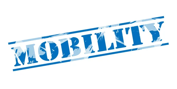 Mobiliteit Blauwe Stempel Witte Achtergrond — Stockfoto