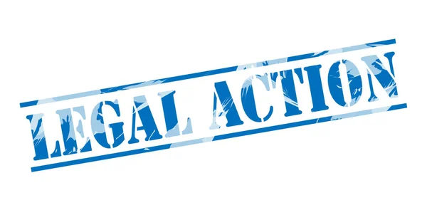 Νομική Δράση Μπλε Σφραγίδα Λευκό Φόντο — Φωτογραφία Αρχείου