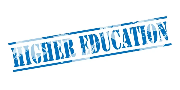 Sello Azul Educación Superior Sobre Fondo Blanco —  Fotos de Stock