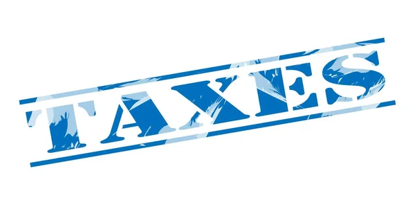 Taxes Blue Stamp White Background — Stock Photo, Image