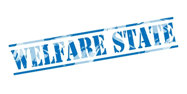 Welfare State Blue Stamp White Background — Stock Photo, Image