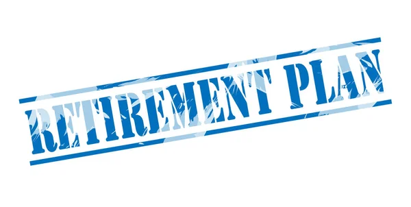 Retirement Plan Blue Stamp White Background — Stock Photo, Image