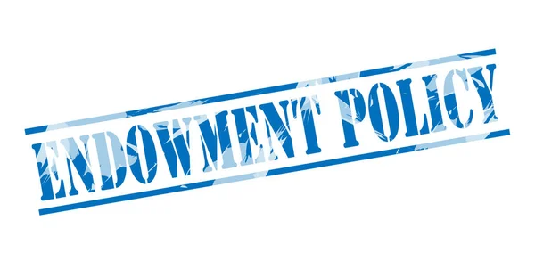 Endowment Policy Blue Stamp White Background — Stock Photo, Image