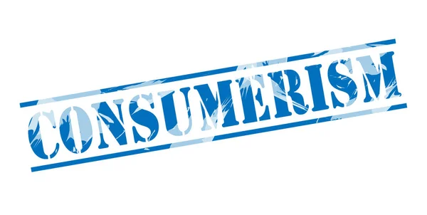 Consumerism Blue Stamp White Background — Stock Photo, Image