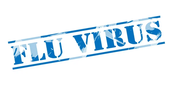 Griep Virus Blauwe Stempel Witte Achtergrond — Stockfoto