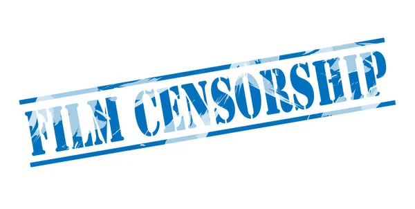 Film Cenzúra Kék Bélyegző Fehér Háttér — Stock Fotó