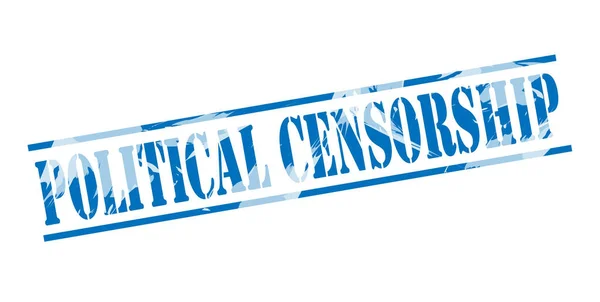 Голубая Печать Политической Цензуры Белом Фоне — стоковое фото