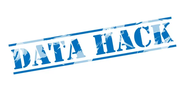 Data Hack Blauer Stempel Auf Weißem Hintergrund — Stockfoto