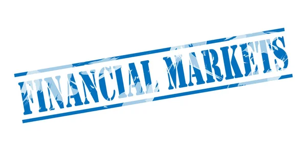 Finansiella Marknaderna Blå Stämpel Vit Bakgrund — Stockfoto