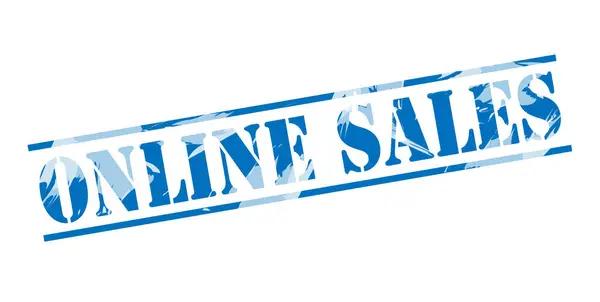 Penjualan Online Cap Biru Pada Latar Belakang Putih — Stok Foto