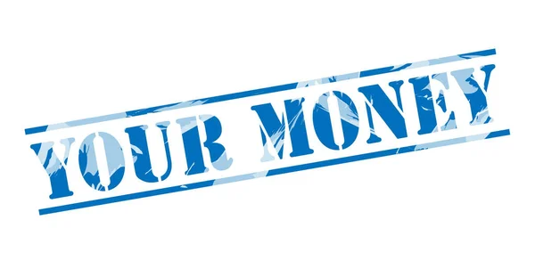 Σφραγίδα Σας Χρήματα Μπλε Άσπρο Φόντο — Φωτογραφία Αρχείου