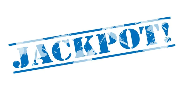 Jackpot Timbro Blu Sfondo Bianco — Foto Stock