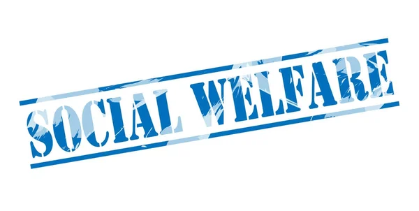 Social Welfare Blue Stamp White Background — Stock Photo, Image