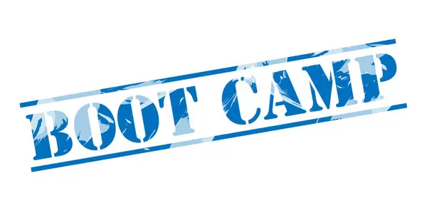Boot Camp Blauwe Stempel Witte Achtergrond — Stockfoto