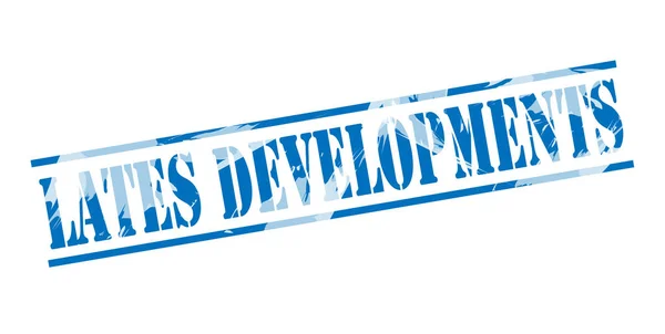 Atrasos Desenvolvimentos Azul Carimbo Fundo Branco — Fotografia de Stock