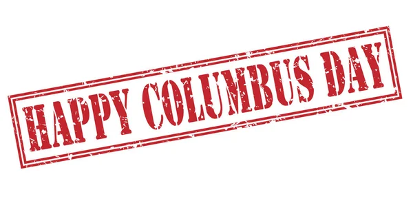 Feliz Día Columbus Sello Rojo Aislado Sobre Fondo Blanco — Foto de Stock