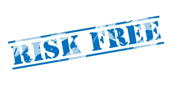 Risk Free Blue Stamp White Background — Stock Photo, Image