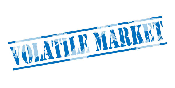 волатильный рынок голубой марки на белом фоне
