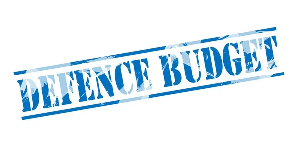 Presupuesto Defensa Sello Azul Sobre Fondo Blanco —  Fotos de Stock