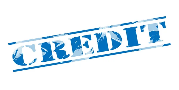 Credit Blue Stamp White Background — Stock Photo, Image