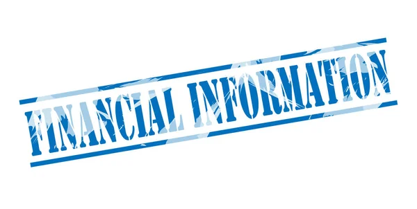 Informazioni Finanziarie Timbro Blu Sfondo Bianco — Foto Stock