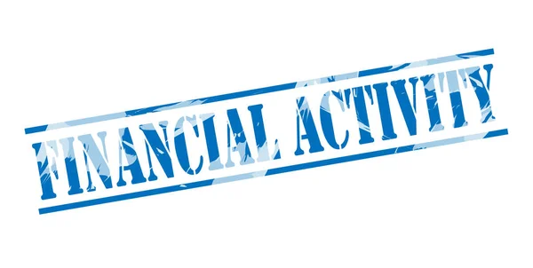 Atividade Financeira Carimbo Azul Sobre Fundo Branco — Fotografia de Stock