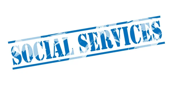 Social Services Blue Stamp White Background — Stock Photo, Image