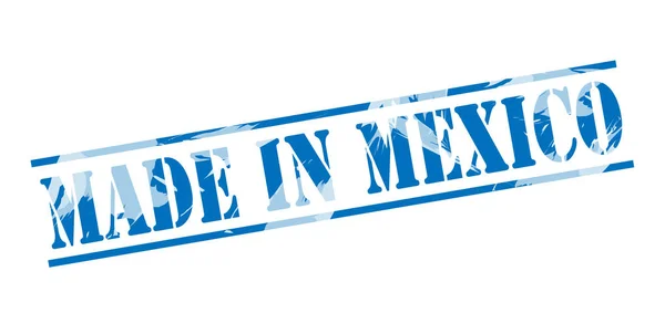 Hecho Mexico Sello Azul Sobre Fondo Blanco — Foto de Stock