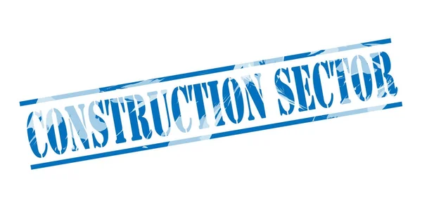 Construction Sector Blue Stamp White Background — Stock Photo, Image