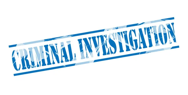 Criminal Investigation Blue Stamp White Background — Stock Photo, Image