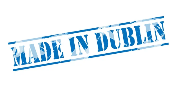 Feita Dublin Selo Azul Sobre Fundo Branco — Fotografia de Stock