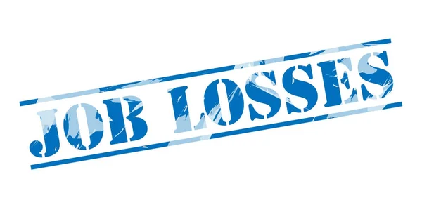 Perda Emprego Selo Azul Fundo Branco — Fotografia de Stock