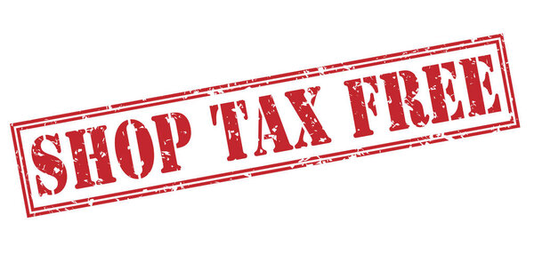 магазин без налога красный штамп изолированы на белом фоне
