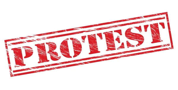 beyaz zemin üzerine kırmızı pul protesto