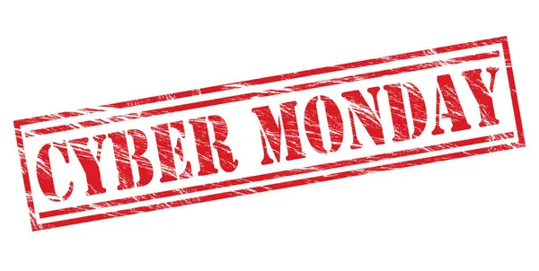 Cyber Monday Red Stamp White Background — Stock Photo, Image