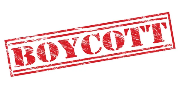 Boycott Timbre Rouge Sur Fond Blanc — Photo