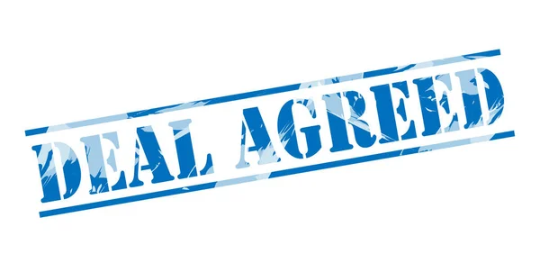 Deal Agreed Blue Stamp White Background — Stock Photo, Image