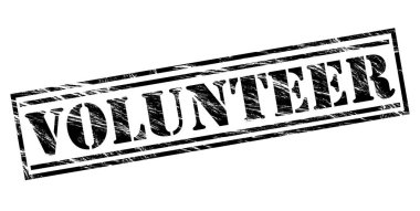 Beyaz arka plan üzerinde gönüllü siyah pul