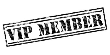VIP üye siyah pul beyaz arka plan üzerinde