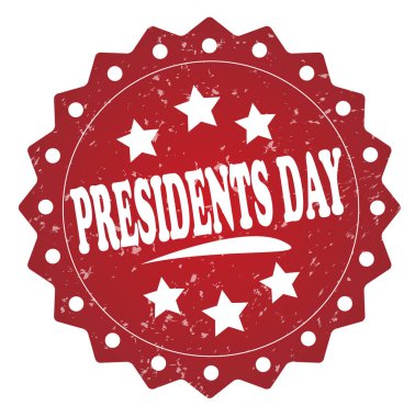 Başkanlar günü kırmızı grunge damgası 