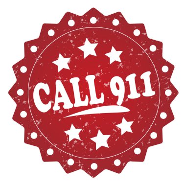 çağrı 911 kırmızı grunge damgası