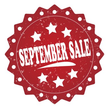 Eylül Satılık kırmızı grunge damgası