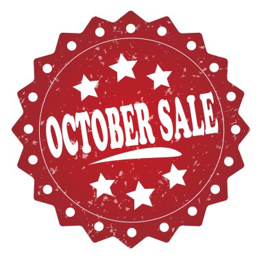 Ekim Satılık kırmızı grunge damgası