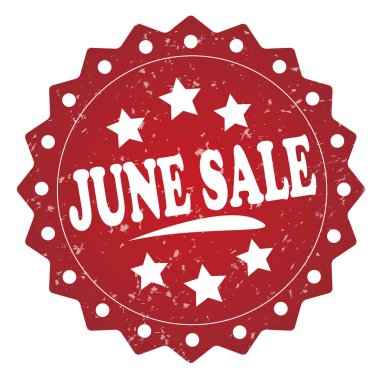 Haziran Satılık kırmızı grunge damgası