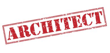 Mimar kırmızı grunge damgası