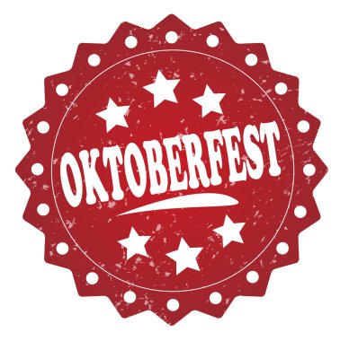 Oktoberfest kırmızı grunge damgası