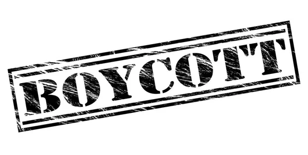 Boycott Black Stamp White Background — Stock Photo, Image